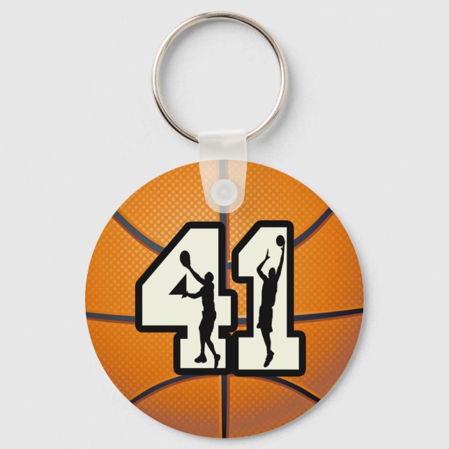 Number 41 Basketball Keychain (Front)