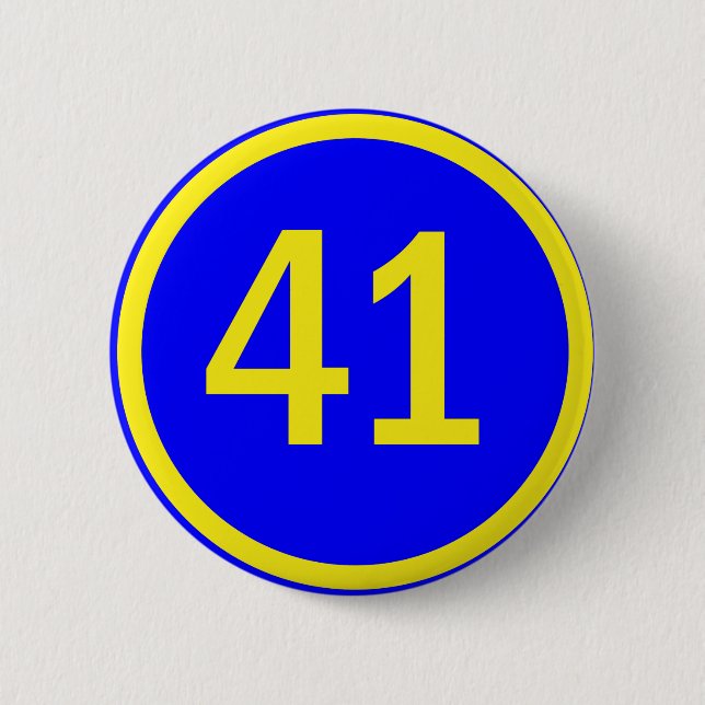 number 41  in a circle 2 inch round button (Front)