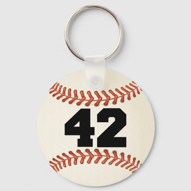 Number 42 Baseball Keychain (Front)