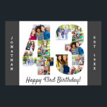 Number 43 Photo Collage for 43rd Birthday Poster<br><div class="desc">Large Poster for 43rd Birthday,  personalized with photo collage to form the number 43. The design can further be personalized with a name and year or other custom text. If you want to change the border colours or fonts,  click "customize further" to edit using the design tool.</div>