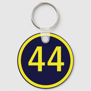 number, 44, in a circle keychain