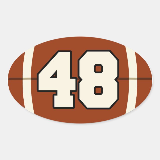 Number 48 Football Sticker (Front)