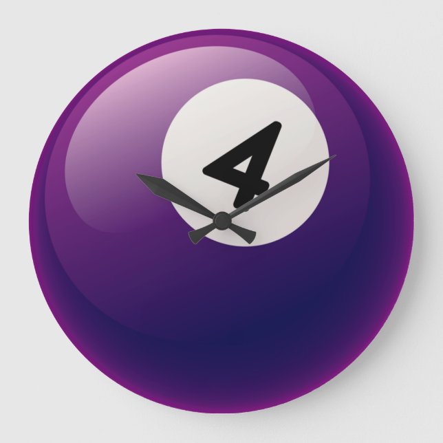 Number 4 Billiards Ball Clock (Front)
