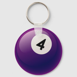 NUMBER 4 BILLIARDS BALL KEYCHAIN