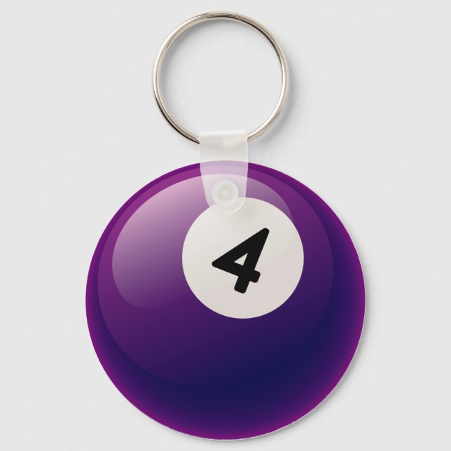 NUMBER 4 BILLIARDS BALL KEYCHAIN (Front)