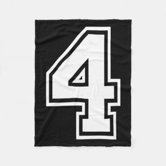 Number 4 Birthday Numbered Uniform Sports Jersey Fleece Blanket