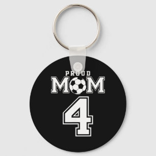 Number 4 Custom Proud Soccer Futbol Mom Personaliz Keychain