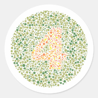 Number 4 Ishihara Test Circle Classic Round Sticker