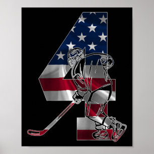 Number 4 Years Ice Hockey 4th Birthday (1)  Poster
