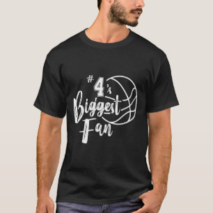 Number 4's Biggest Fan Bysketbyll Player Mom Dad T-Shirt
