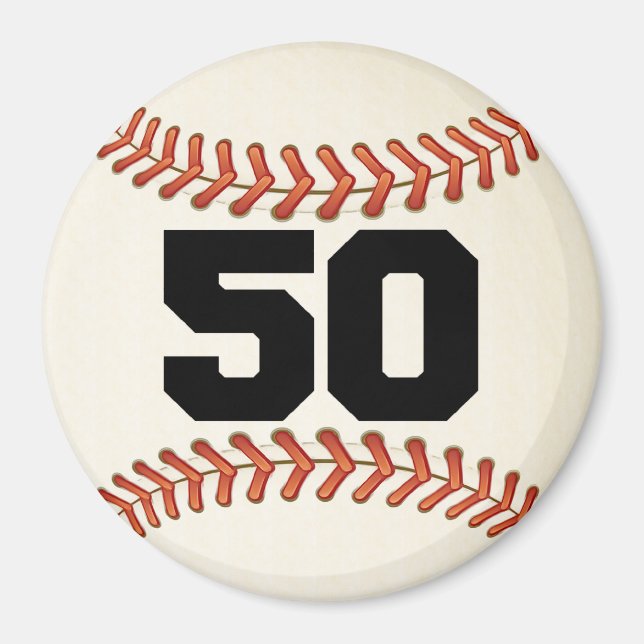 Number 50 Baseball Magnet (Front)