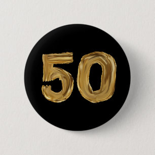 Number 50 Fifty Iridescent Text Classic Round Stic 2 Inch Round Button