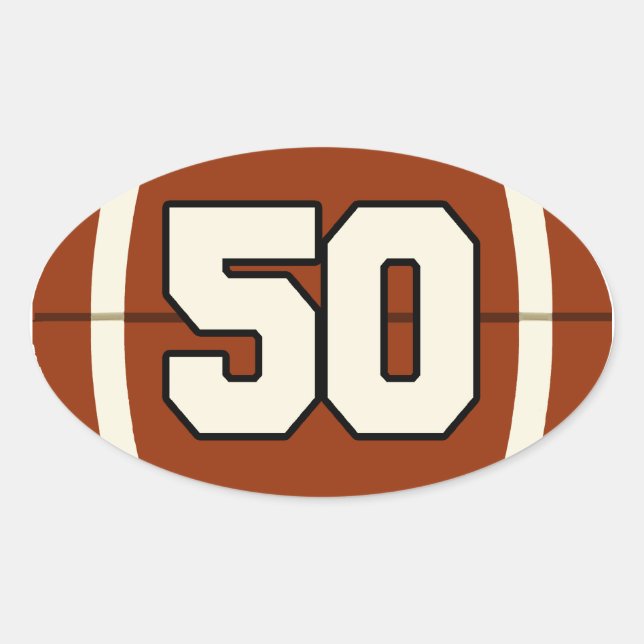 Number 50 Football StIcker (Front)