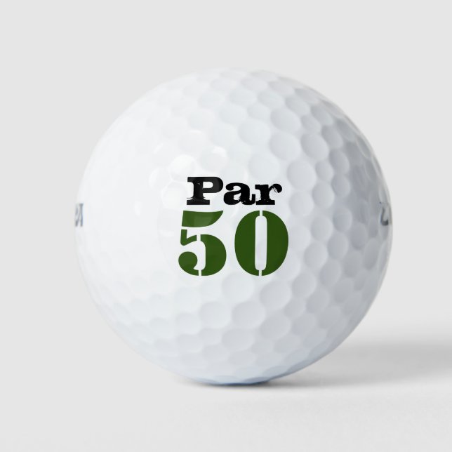 Number 50 par golf course for50th birthday golfer balls (Front)