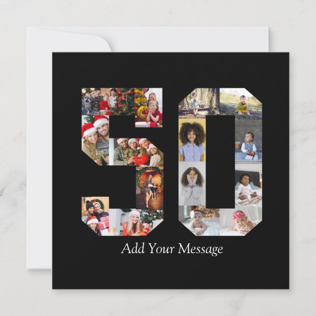 Number 50 Photo Collage Announcement (Front)