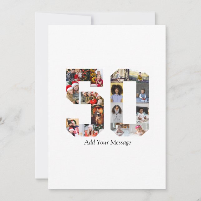 Number 50 Photo Collage Announcement (Front)