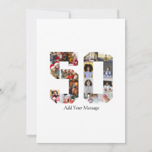 Number 50 Photo Collage Card