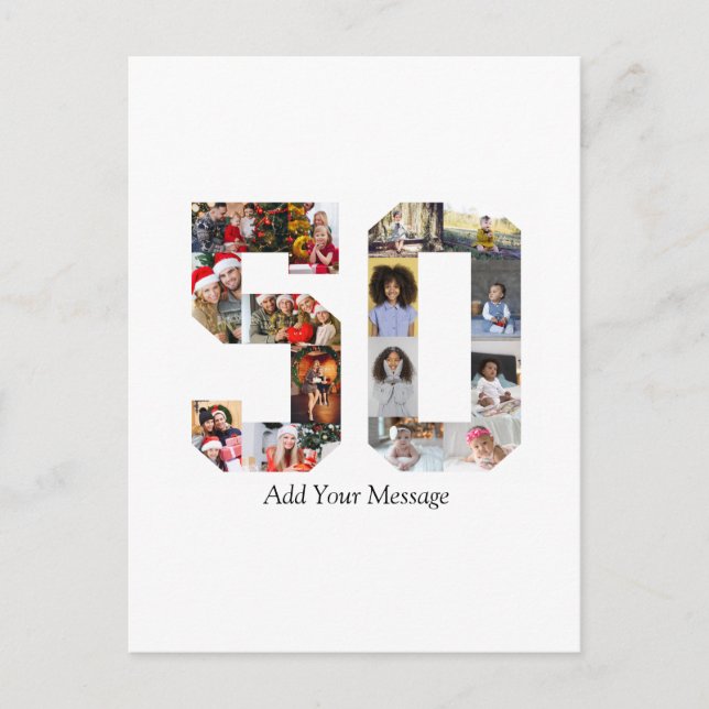 Number 50 Photo Collage Postcard (Front)