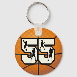 Number 55 Basketball Keychain