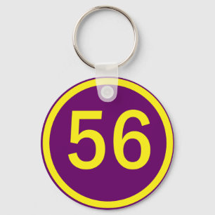 number, 56, in a circle keychain