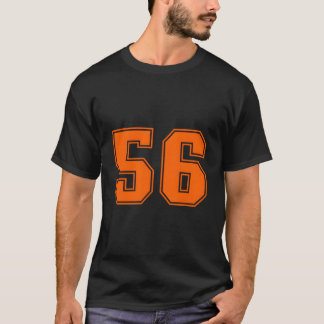 Number 56 Orange Sports Jersey Lucky Number T-Shirt