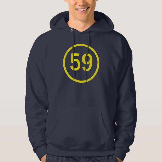 number ,59, in a circle hoodie (Front)