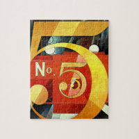Number 5 Abstract Fire Engine