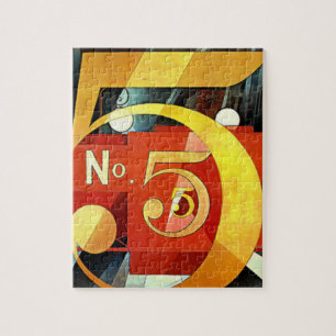Number 5 Abstract Fire Engine Jigsaw Puzzle
