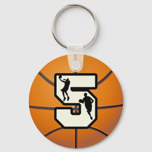 Number 5 Basketball and Player Keychain