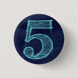 [Number] 5 Batch (Navy) 1 Inch Round Button