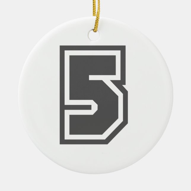 Number 5 ceramic ornament (Front)