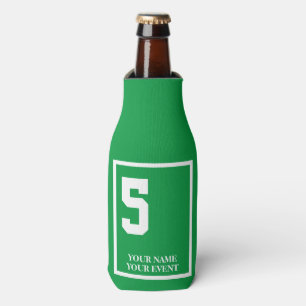 Number 5 Green Personalized Horse Saddle Blanket Bottle Cooler