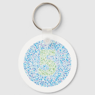 Number 5 Ishihara Test Circle Keychain