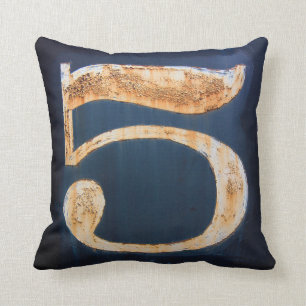 Number 5 throw pillow