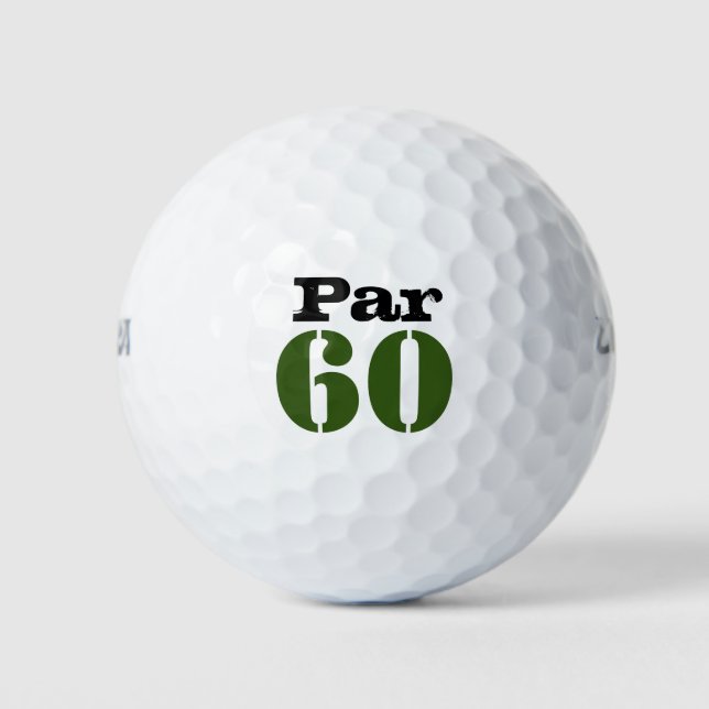 Number 60 par golf course for 60th birthday golfer golf balls (Front)