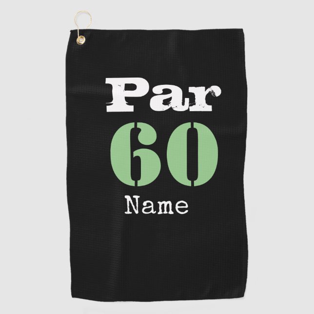 Number 60 par golf course for 60th birthday golfer golf towel (Front)