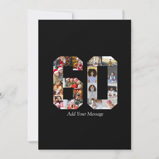 Number 60 Photo Collage Announcement (Front)