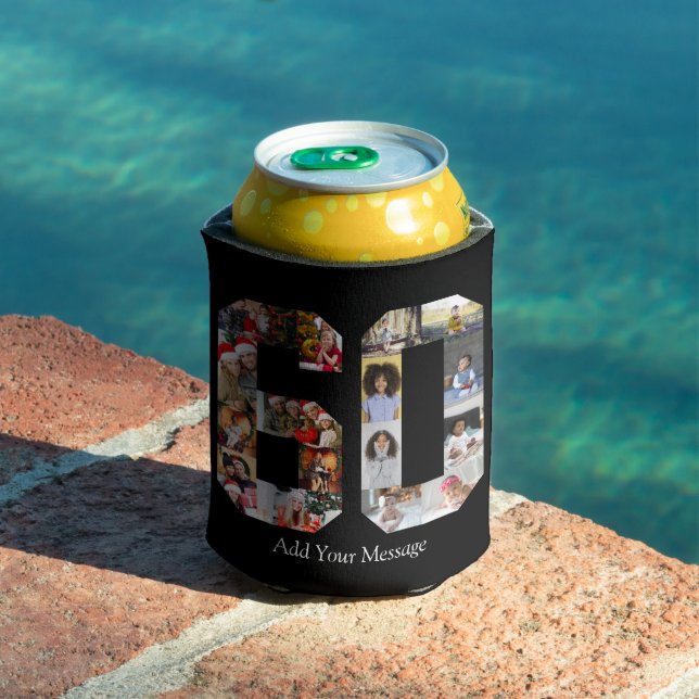 Number 60 Photo Collage Can Cooler (In Situ Pool)