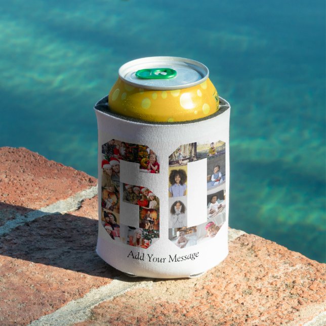 Number 60 Photo Collage Can Cooler (In Situ Pool)