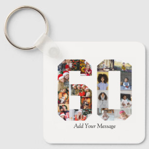 Number 60 Photo Collage Keychain