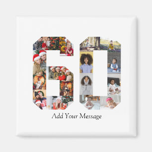 Number 60 Photo Collage Magnet
