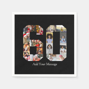 Number 60 Photo Collage Napkin