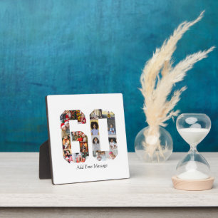 Number 60 Photo Collage Plaque