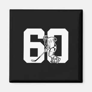 Number 60 Years Ice Hockey 60th Birthday  Magnet