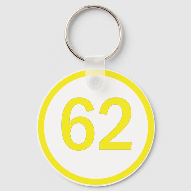 Number, 62, in a circle keychain (Front)
