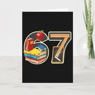 Number 67 Apple Books Ruler Design Card