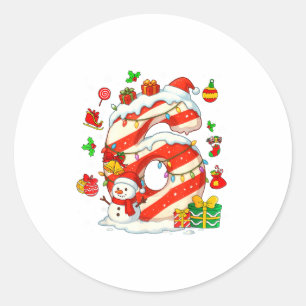 Number 67 Christmas Candy 6 7 Six Seven 6 7 Matchi Classic Round Sticker