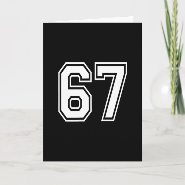 Number 67 In White  Card (Front)