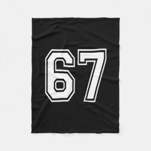 Number 67 In White  Fleece Blanket
