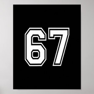 Number 67 In White Poster
